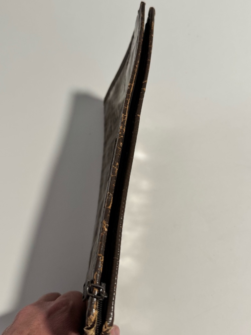 Fendi Brown Zucca Logo Zip Pouch - Picture 7 of 16